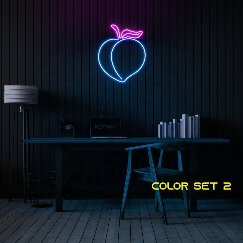 Peach Neon Sign - Fruit Led Sign