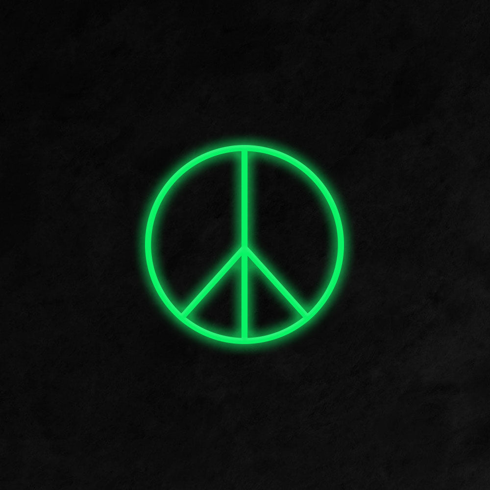 Neon Green Peace Sign
