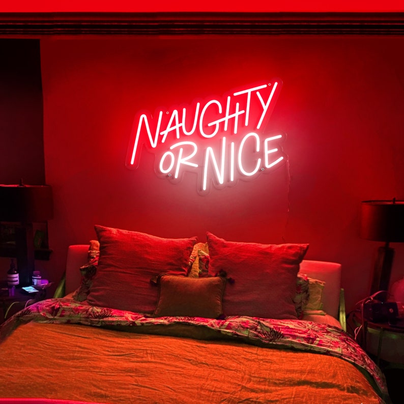 Naughty or Nice Neon Sign kids bedroom neon sign Halloween Neon Sign LUCKYNEON