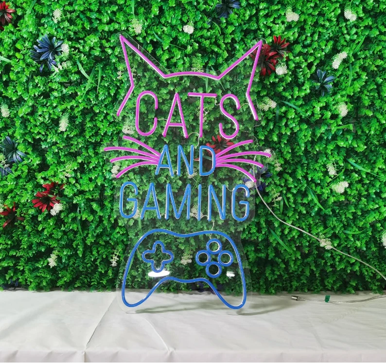 Cats and gaming Neon Sign