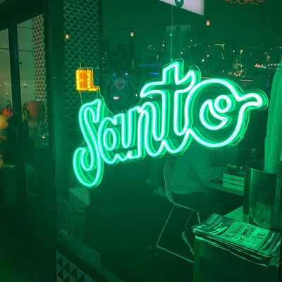 green neon sign for wall