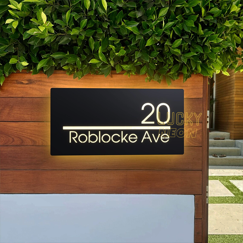 Custom House Number Light Box Sign - Business LED Signage – LUCKYNEON