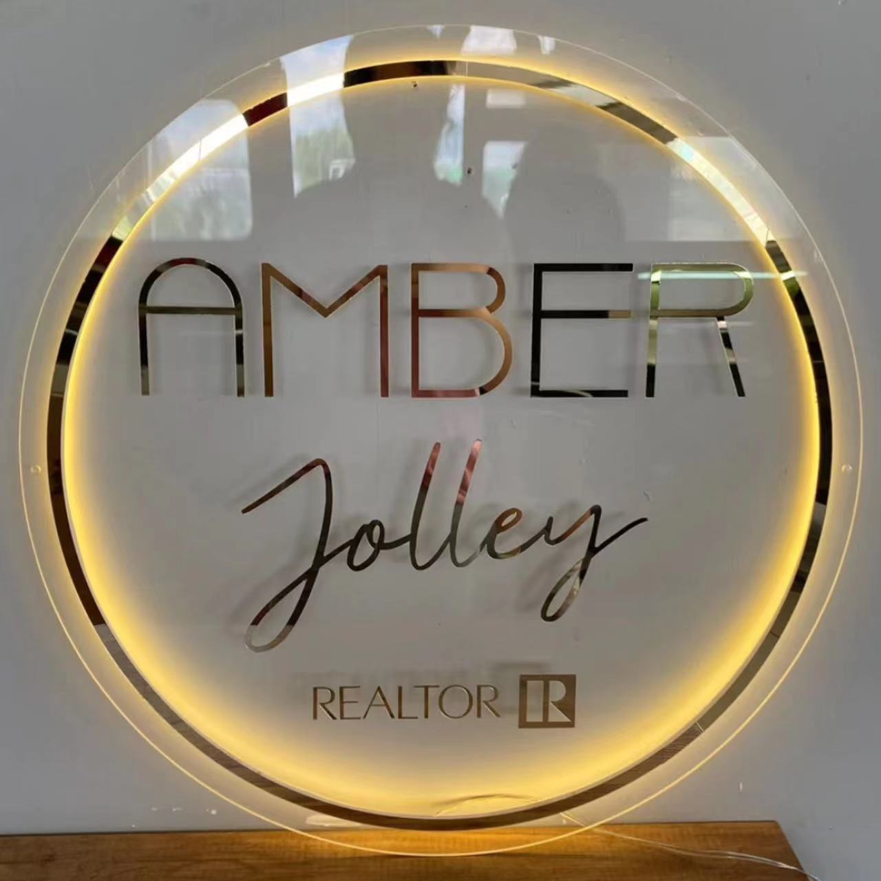 Acrylic Backlit Sign - Custom Acrylic Gold Letter Sign