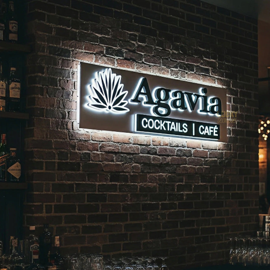 Custom 3D Backlit Logo Letters with Back Panel - Backplate Signs for Lobby & Reception