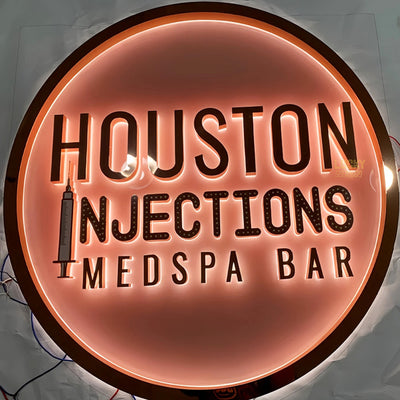 Custom 3D Backlit Logo Letters with Back Panel - Backplate Signs for Lobby & Reception