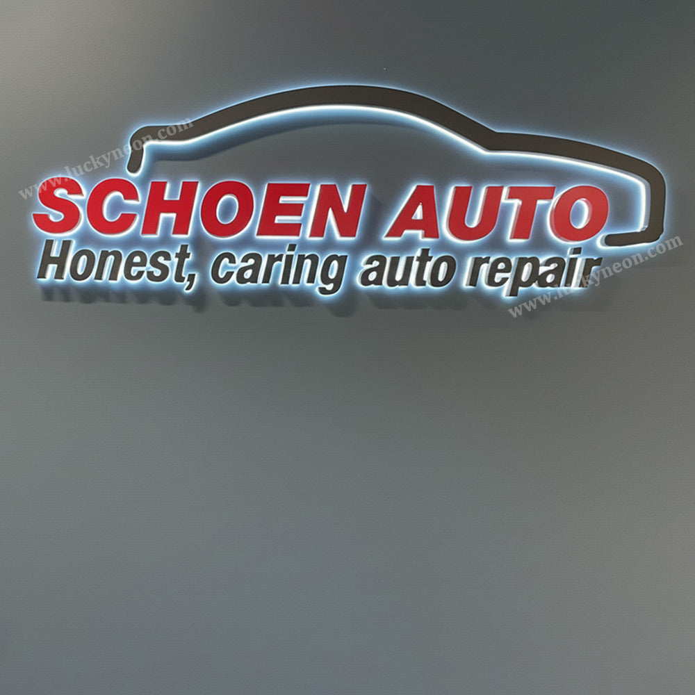 Personalized Custom 3D Metal Backlit Signs – Stainless Steel Business Signs for Offices, Storefronts, Receptions, and Salons