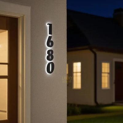 Custom 3D LED House Number Sign for Home & Address