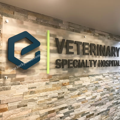 3D Letters Mounted on Backer Panel - Custom Business Sign