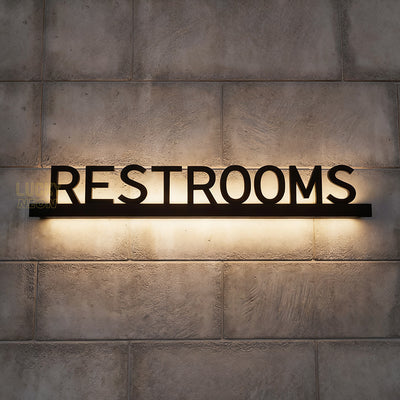 3D Metal Illuminated Restroom Signs - Custom Indoor Signs for Malls, Hotels