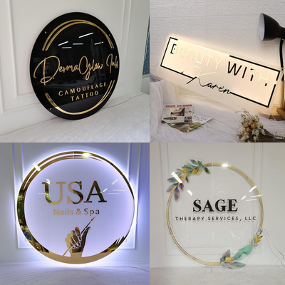 Acrylic Backlit Sign - Custom Acrylic Gold Letter Sign