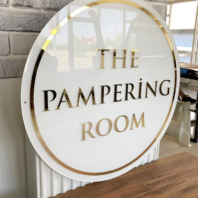 White Acrylic Backlit Sign - Custom Acrylic Business Sign With Logo Metal Letter