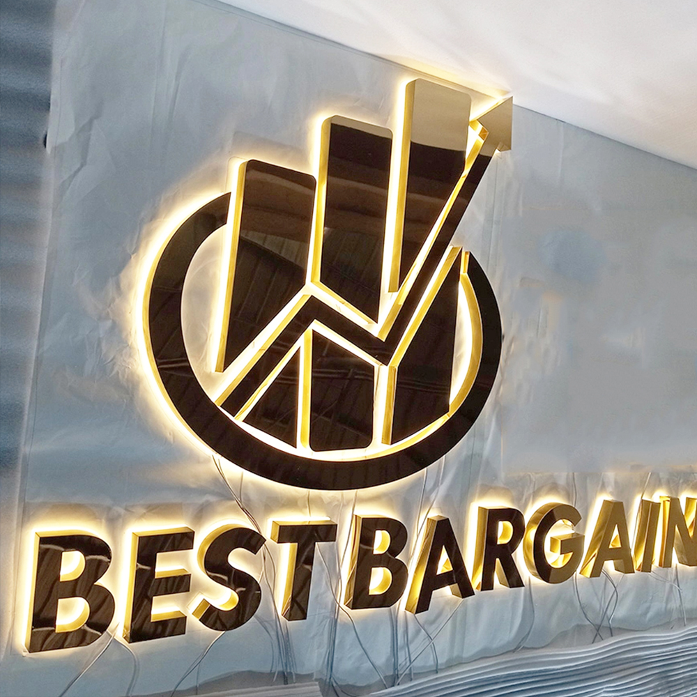 Custom 3D Metal Backlit Signs – Stainless Steel Business Signs for Off ...
