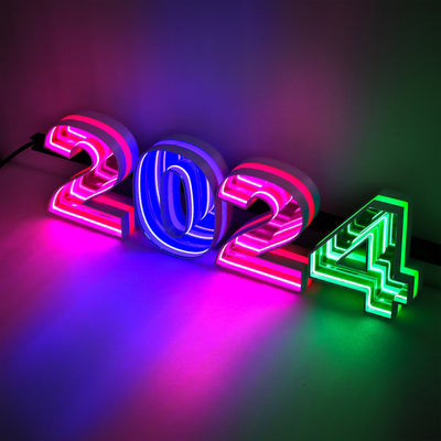 Custom 3D Infinity Mirror LED Light Sign - Personalized Magic Number Sign