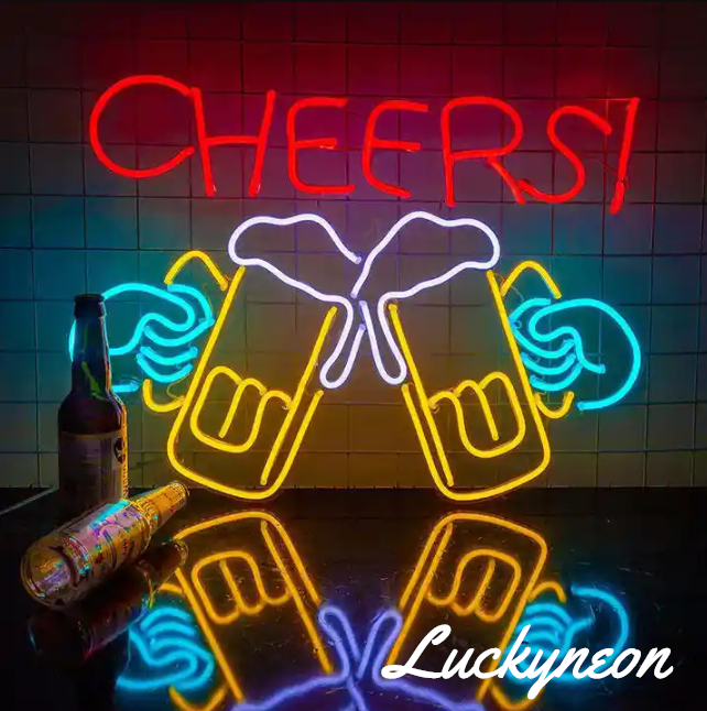 Custom Beer Neon Sign Business Logo For Bar,Company,Home Bar,Cheers Store,Disco,Live Music