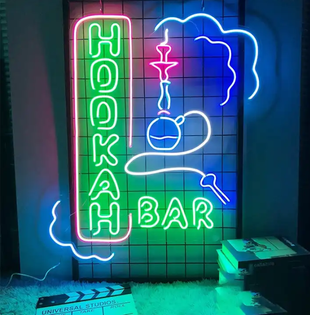 Custom Hookah Shisha Shop Neon Sign Business Logo For Company,Coffee Shop,Office,Store,Bar