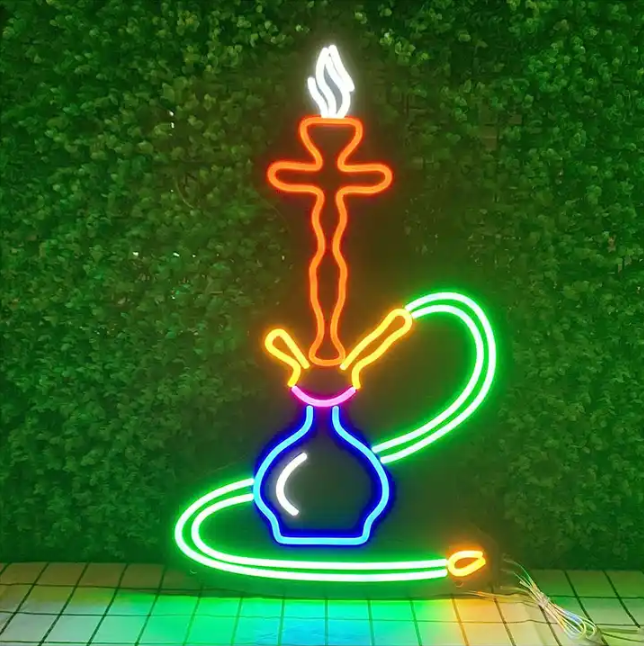 Custom Hookah Shisha Shop Neon Sign Business Logo For Company,Coffee Shop,Office,Store,Bar