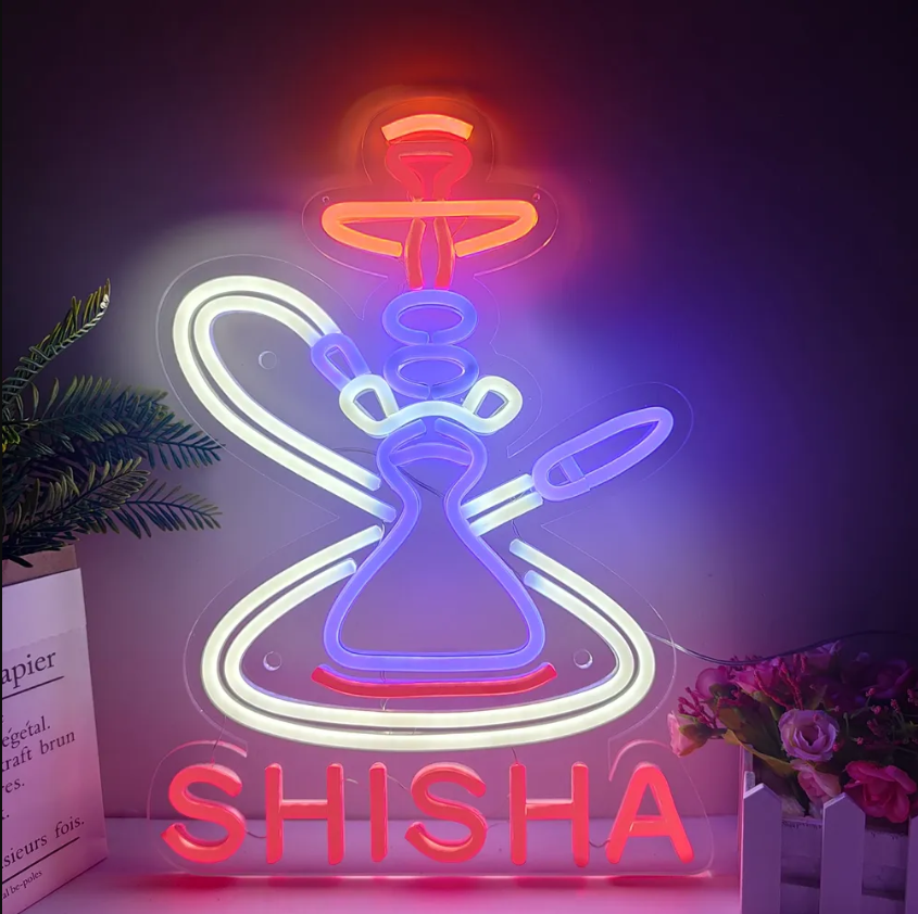 Custom Hookah Shisha Shop Neon Sign Business Logo For Company,Coffee Shop,Office,Store,Bar