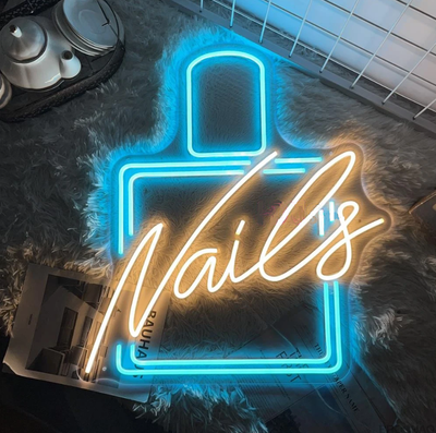 Custom Nails Neon Sign For Business, Company, Beauty Nail, Eyebrow Salon