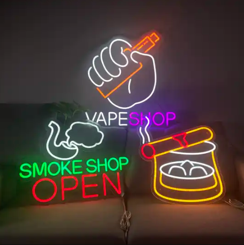 Custom Smoke Shop Neon Sign Business Logo For Company,Coffee Shop,Offi LUCKYNEON Custom Smoke Shop Neon Sign Business Logo For Company,Coffee Shop,Offi LUCKYNEON