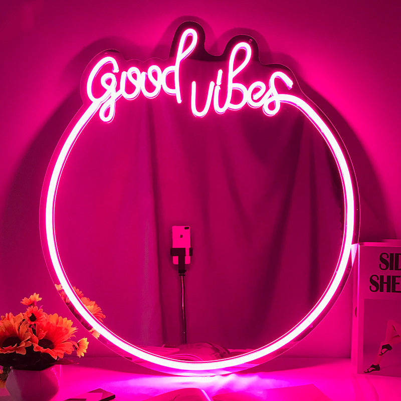 Wholesales Good Vibes Mirror - LED Neon Sign Mirror