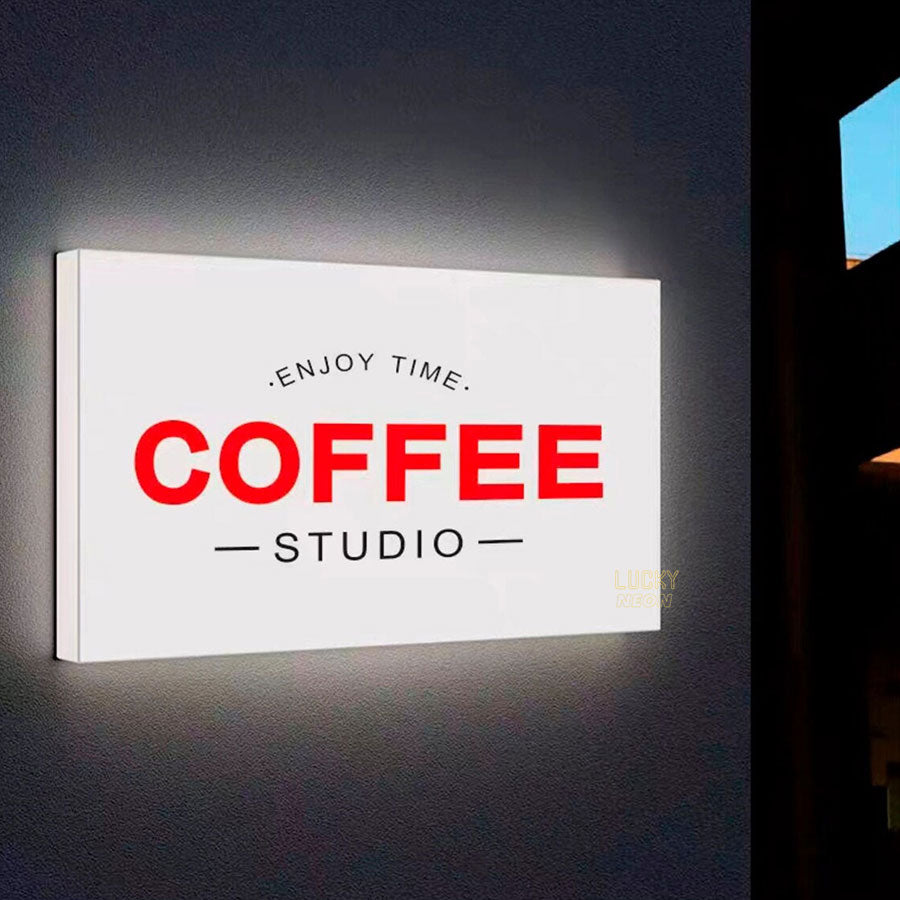 Double-Sided Acrylic Light Box Sign with Custom Logo - LED Signage for Storefronts & Cafes