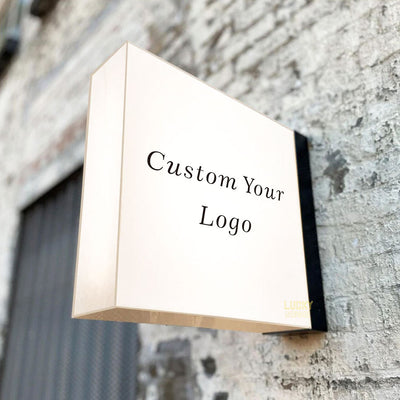 Double-Sided Acrylic Light Box Sign with Custom Logo - LED Signage for Storefronts & Cafes