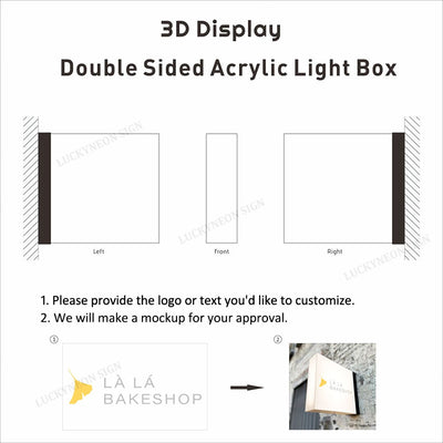 Double-Sided Acrylic Light Box Sign with Custom Logo - LED Signage for Storefronts & Cafes