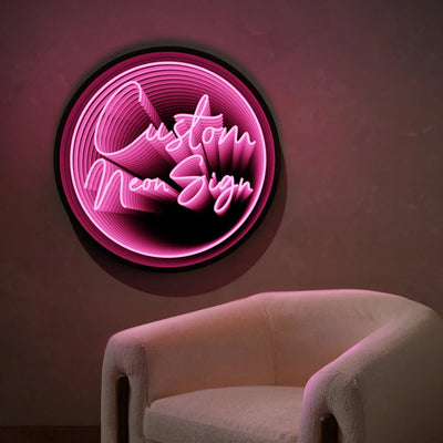 Custom Neon Mirror Light Box - Personalized Infinity Neon Mirror For Business