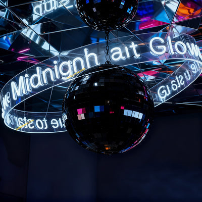 Custom Ceiling Neon Sign, Hanging Round LED Sign for Business