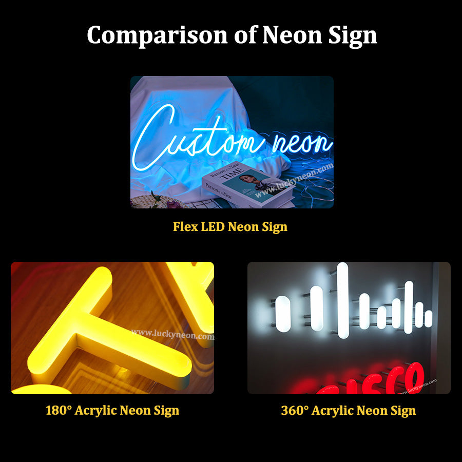 Custom 360° Acrylic Neon Sign - Full Glow LED Signage for Commercial Spaces