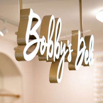 Custom 3D Front-Lit Ceiling Hanging Sign - Raceway Channel Letters