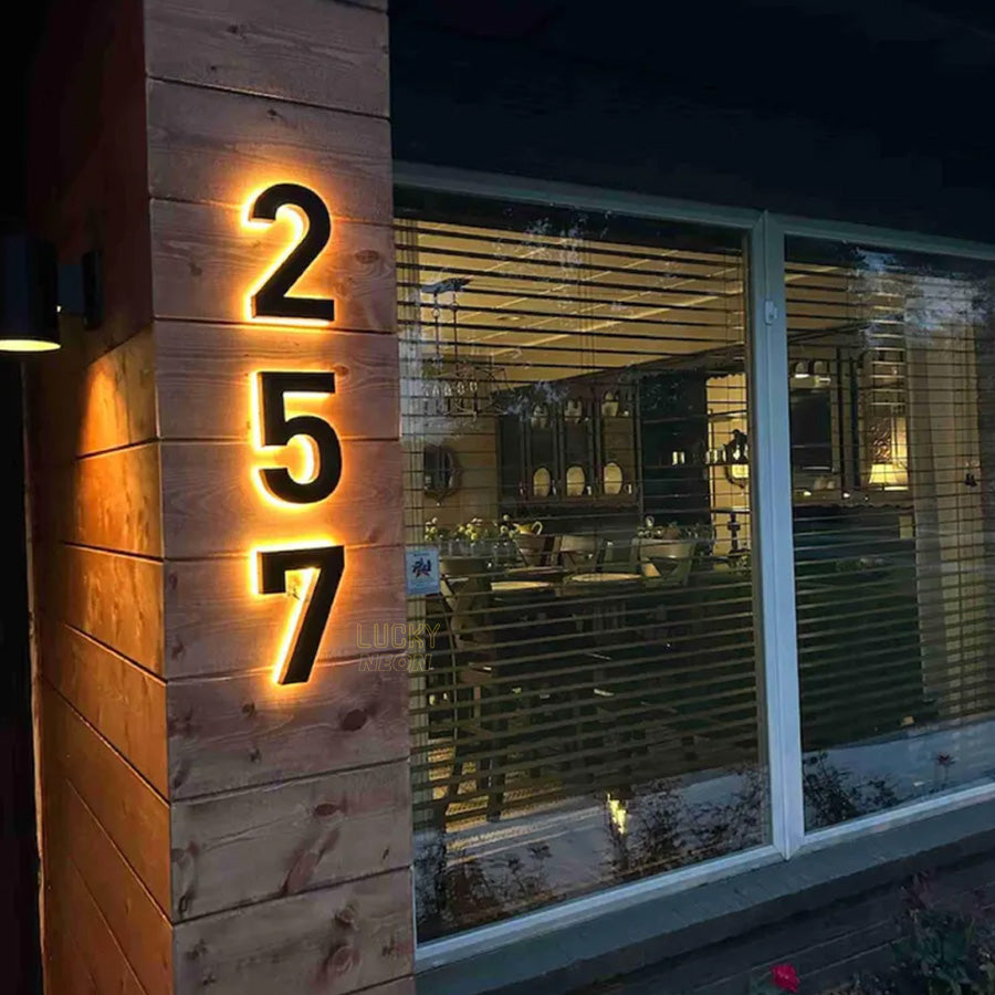 Custom 3D LED House Number Sign for Home & Address