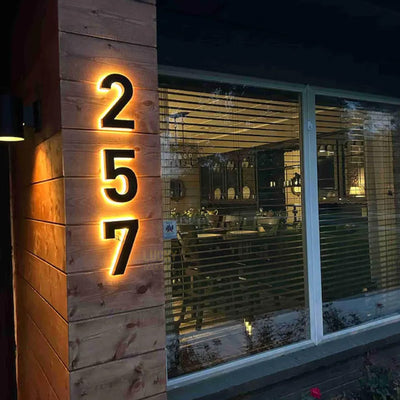 Custom 3D LED House Number Sign for Home & Address