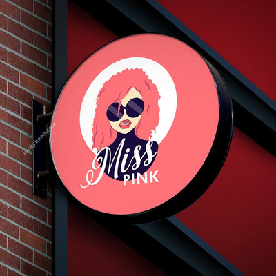 Custom Blade Sign Light Box - Round Double-Sided Illuminated Projecting Sign