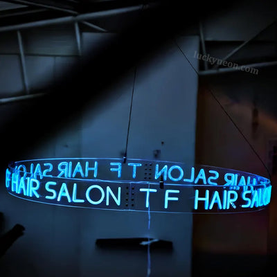 Custom Ceiling Neon Sign, Hanging Round LED Sign for Business