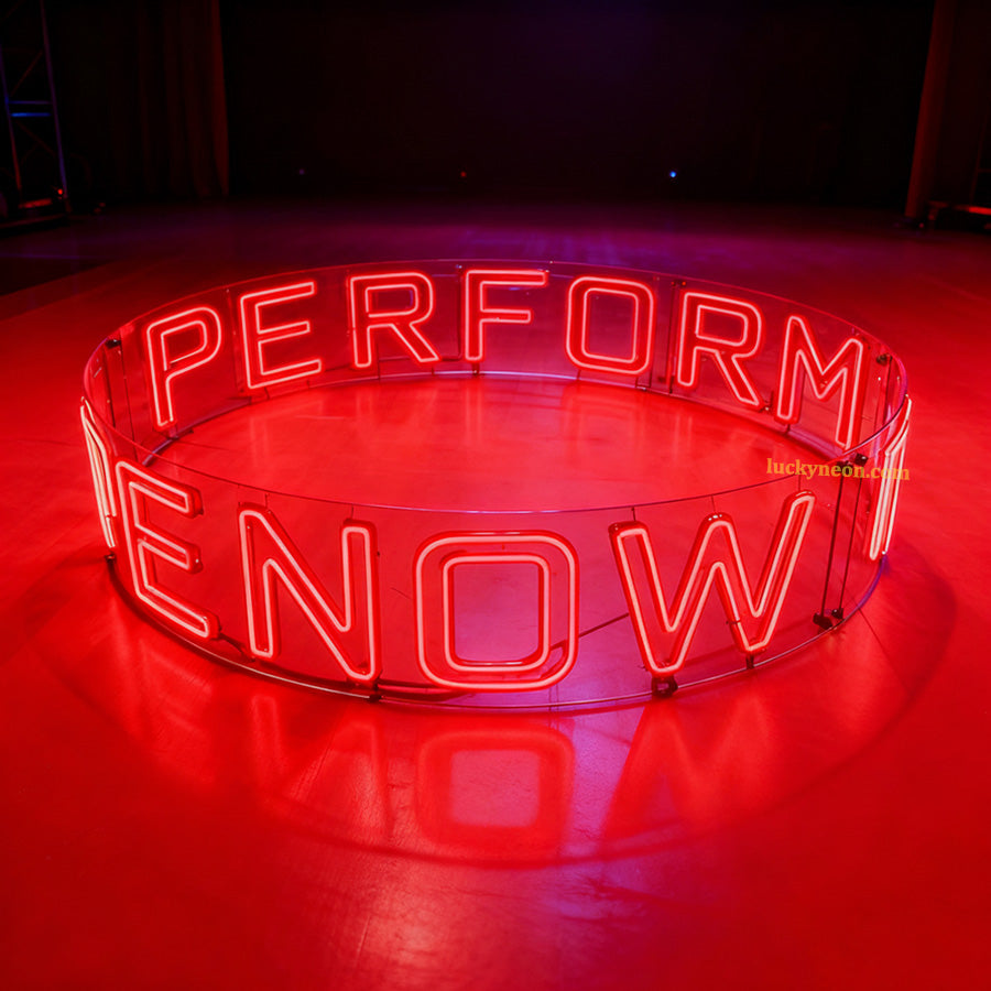 Custom Circle Neon Chandelier - Ceiling Hanging Neon Sign for Parties, Events & Interiors