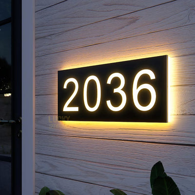 Custom LED House Number Plaque for Homes, Villas, and Apartments