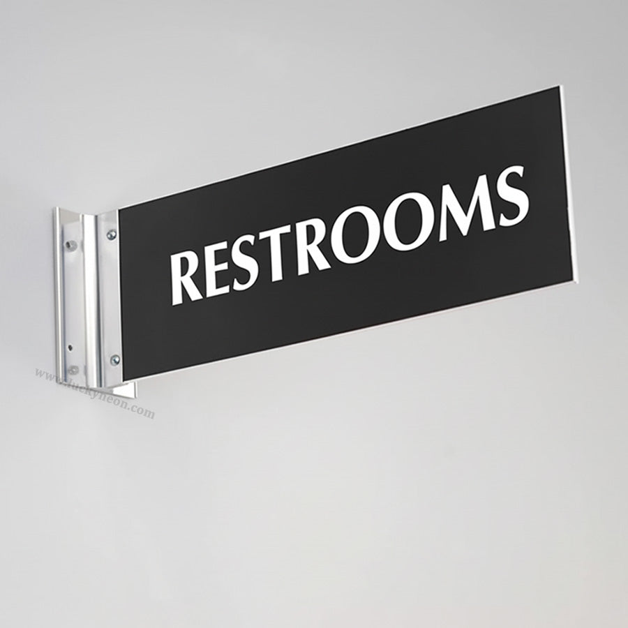 Custom Restroom Projecting Corridor Sign with Bracket Kit