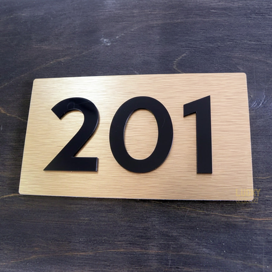 Custom Room Number Plate - Modern Door Sign for Hotels and Apartments