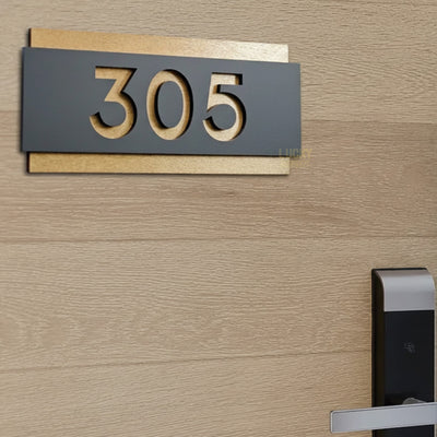 Custom Room Number Plate - Modern Door Sign for Hotels and Apartments