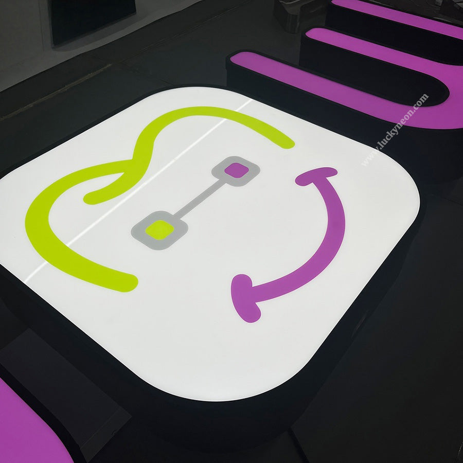 Custom 3D Front-Lit Business Sign - Face-Lit Channel Letters for Interior & Mall Storefronts