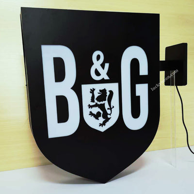 Custom Illuminated Blade Sign - Business Metal Light Box Sign with Bracket