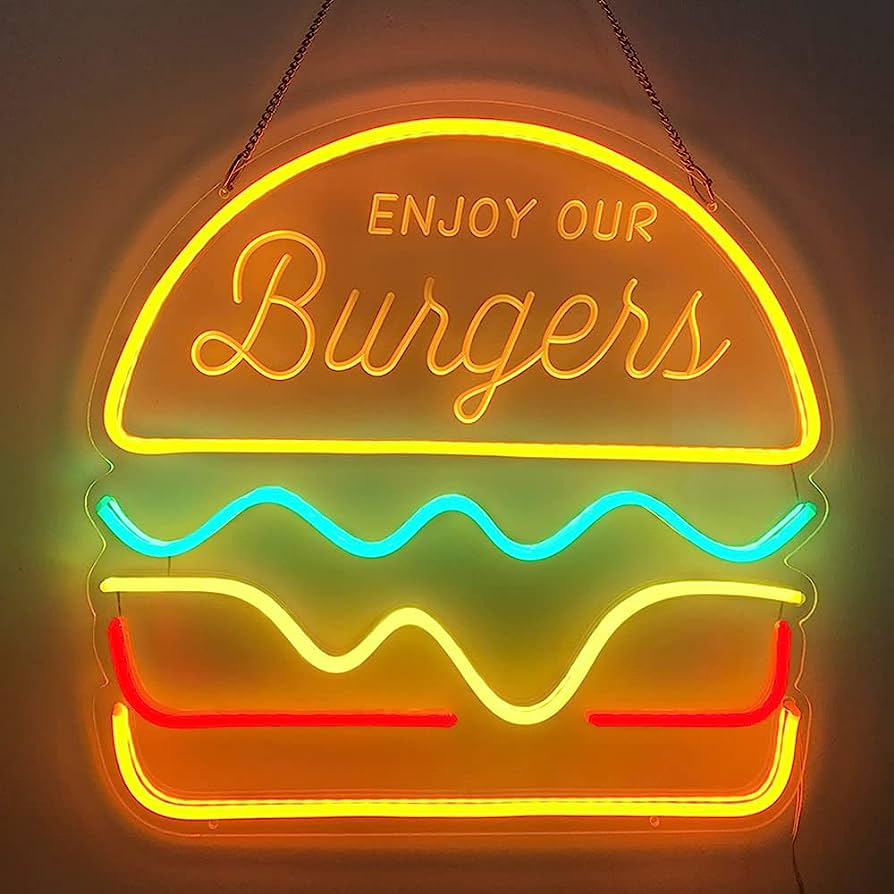 Custom Hamburger Neon Sign