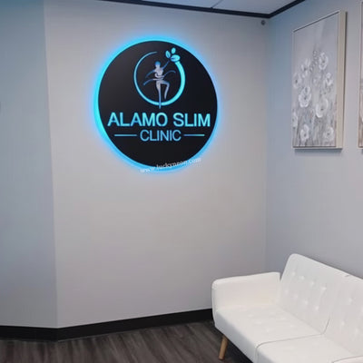 Custom Backlit Laser-Cut Metal Wall Sign for Interior & Business Decor