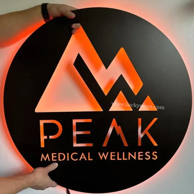 Custom Backlit Laser-Cut Metal Wall Sign for Interior & Business Decor