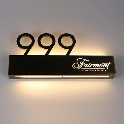 Custom LED Metal Hotel Door Signs - Illuminated Room Numbers