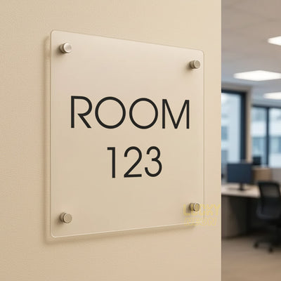 Custom UV-Printed Acrylic Door Sign for Office, Room