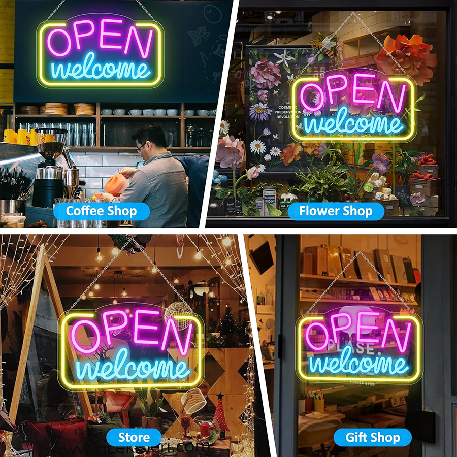 Open Neon Sign - LED Neon Sign For Business, Cafes, Salons, Bars