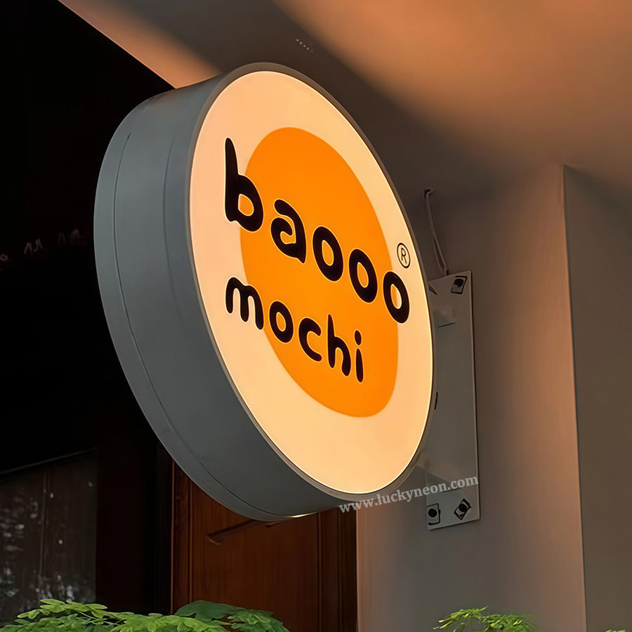 Custom Indoor Suspended Metal Lightbox Sign with UV-Printed Logo for Business