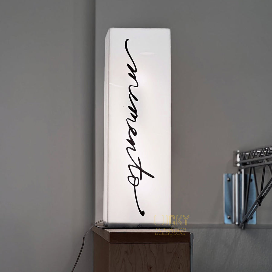 Custom Vertical LED Acrylic Light Box Sign for Cafes, Boutiques & Studios